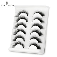 6 Pairs 3D Mink False Eyelashes Fox Eye Cat Eye Look