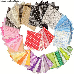 100pcs 10 X 10 Craft Fabric Bundle Squares DIY Sewing Quarters Bundle
