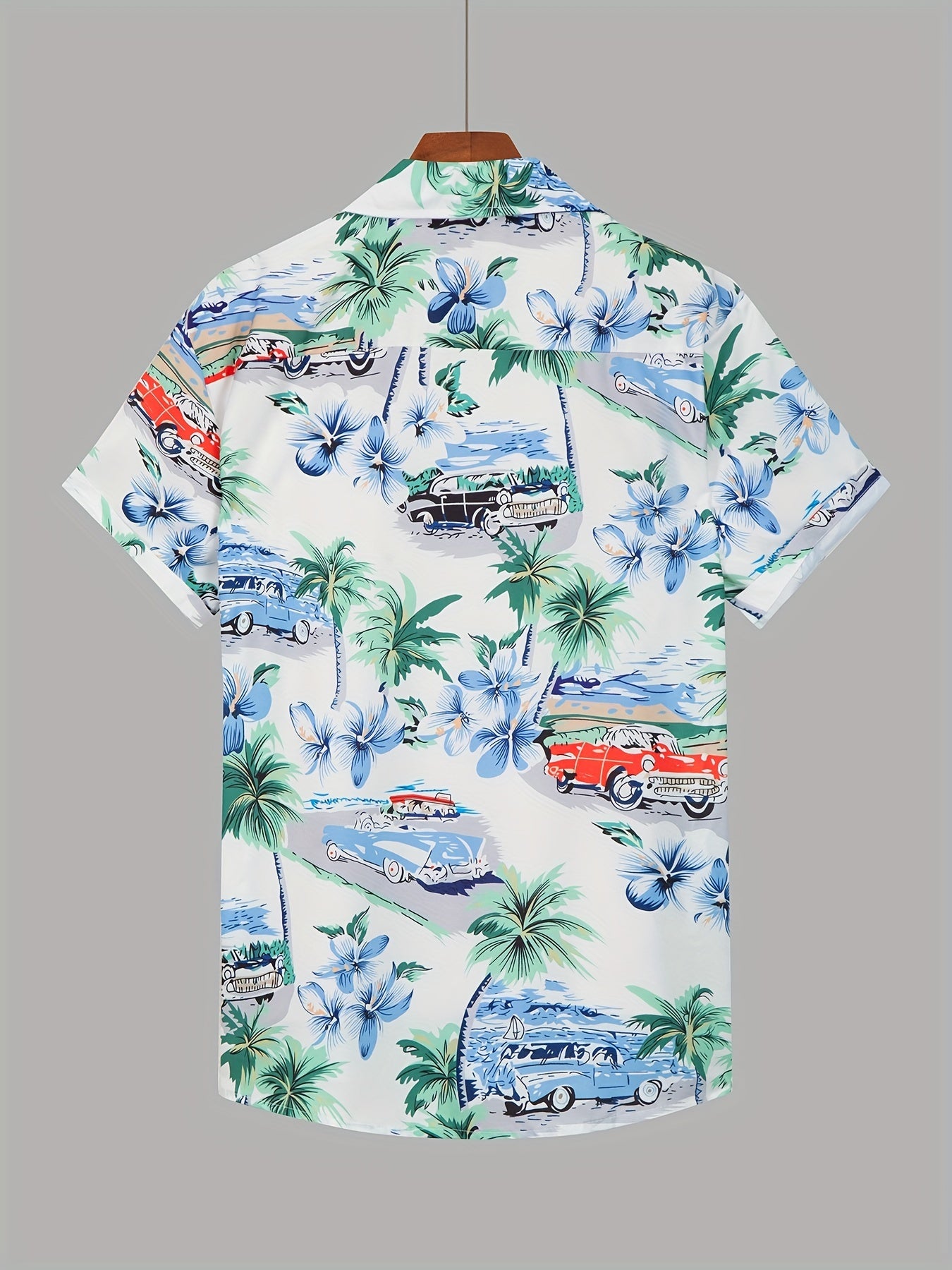 Tropical Tree & Flower Print Hawaiian Shirt