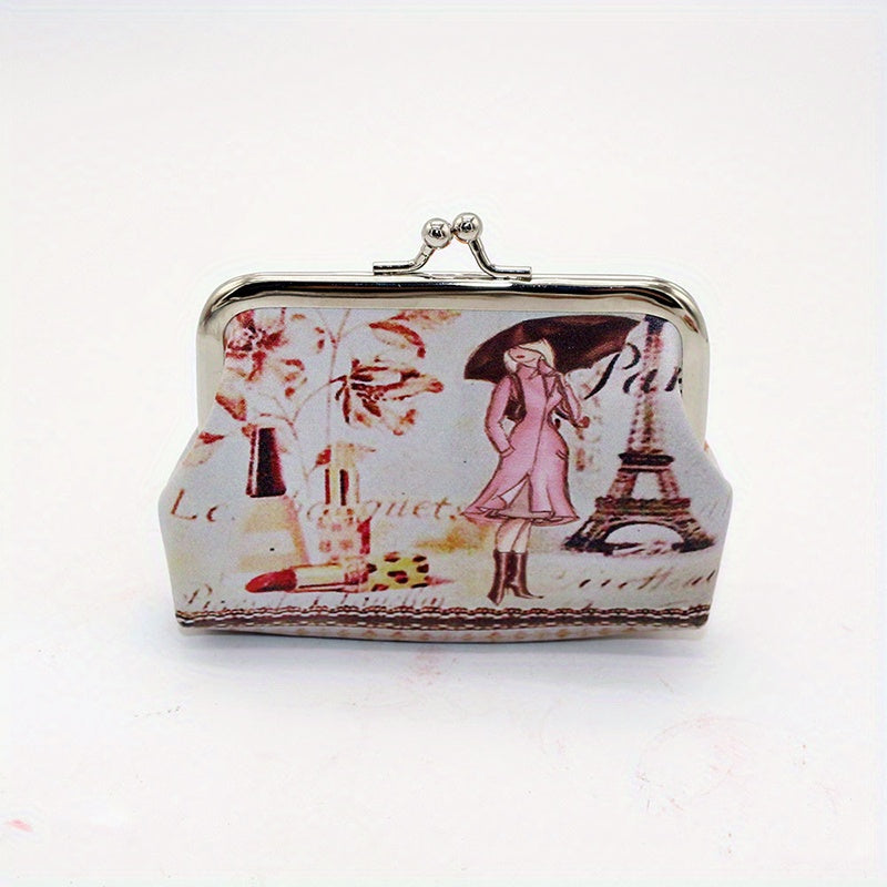 Vintage Floral Coin Purse Clutch Bag Kiss lock Closure Wallets For Women
