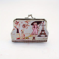 Vintage Floral Coin Purse Clutch Bag Kiss lock Closure Wallets For Women