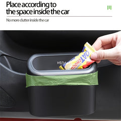 3PC Car Trash Can Side Hanging Large Capacity with Lid Storage Bucket