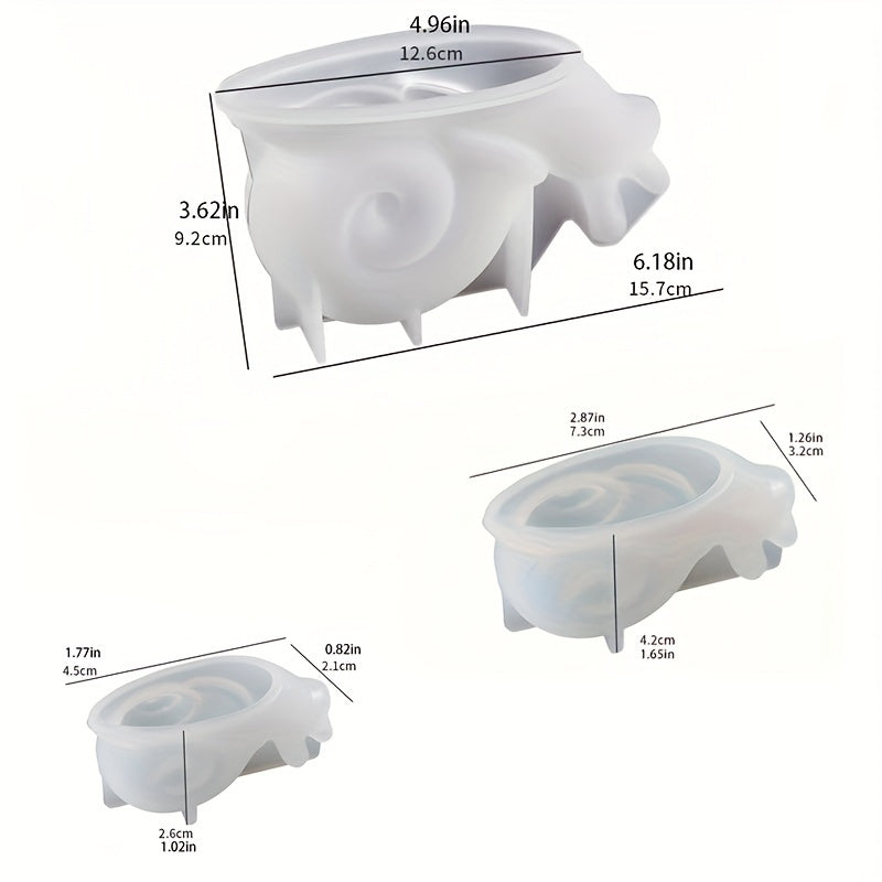 3D Snail Silicone Mold for Desktop Ornament, Valentine Anniversary Decoration