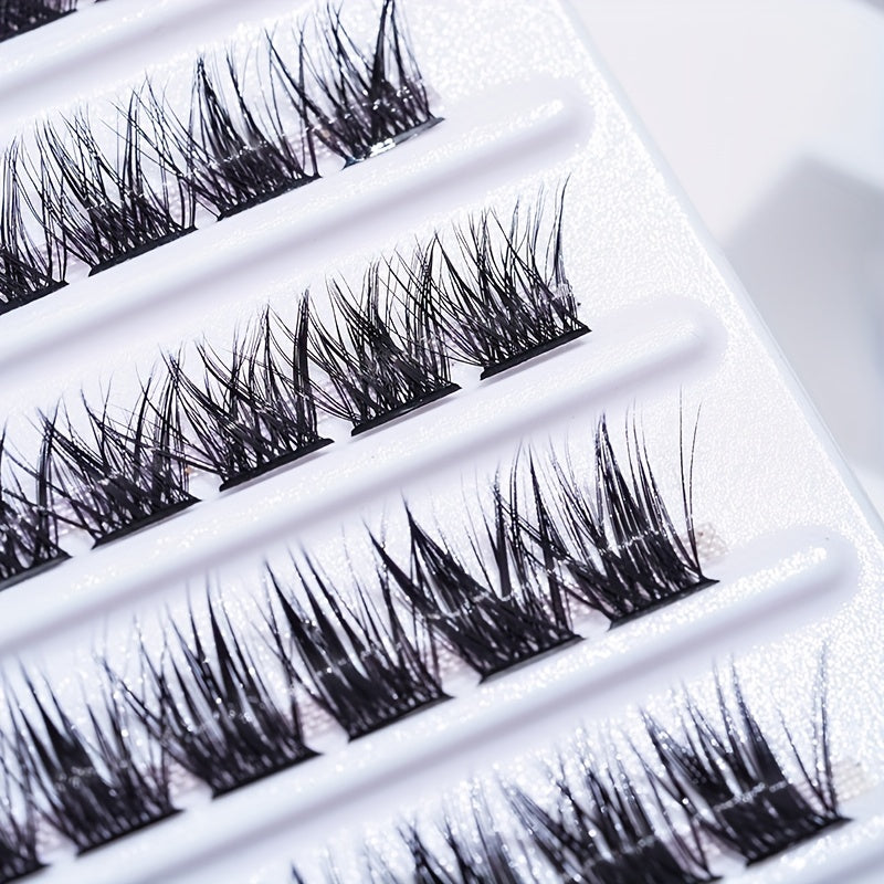120 Pcs Cluster Lashes Natural Volume Curly Fishtail Eyelashes Mix Tray 10 14 MM