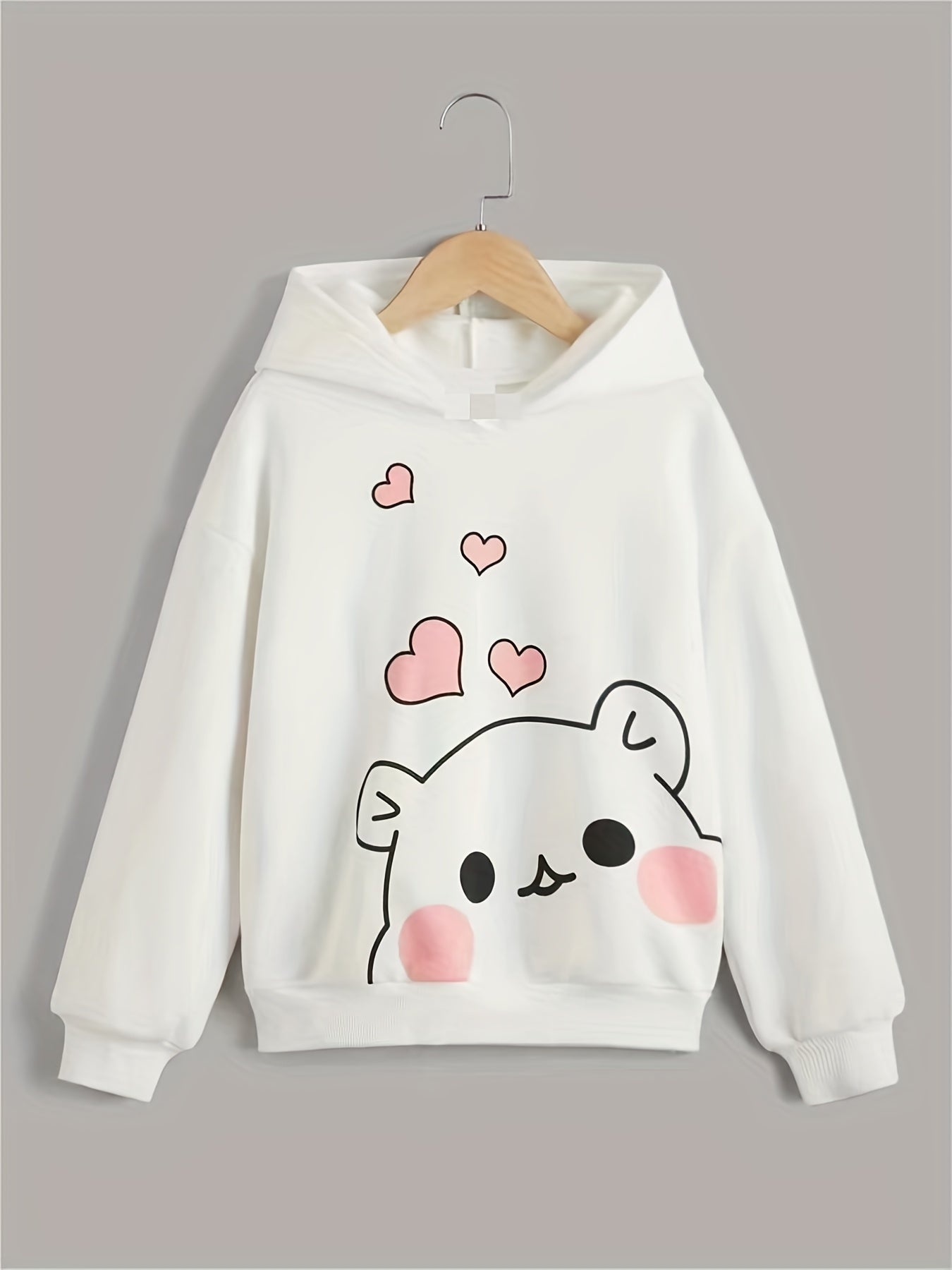 Girls' Pretty Cat Graphic Hooded Sweatshirt