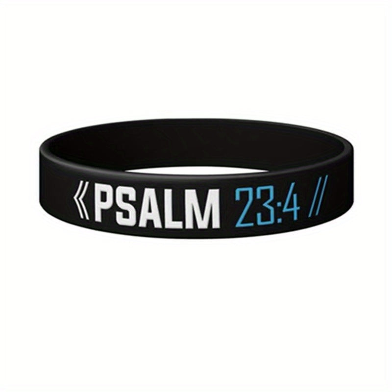 Inspirational Bible Bracelets Stretch Silicone Wristbands for Sports and Faith