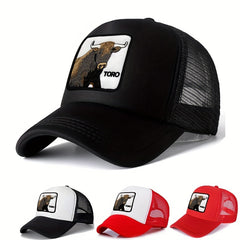 Unisex Adjustable Baseball Cap with Cow Embroidery