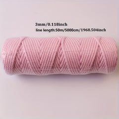 50m 3mm Cotton Thread Sewing Home Decoration DIY Holiday Woven Rope