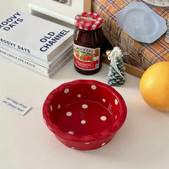 Polka Dot Ceramic Baking Bowl Household Baking Tableware