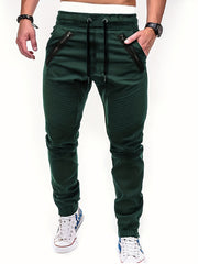 Men's Drawstring Cargo Pants with Zip Pockets