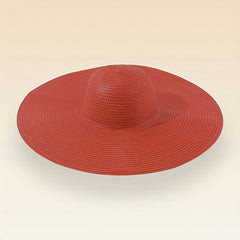 Red Oversized Floppy Sun Hat Wide Brim Sunshade Travel Beach Hat
