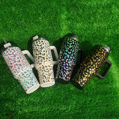 40oz Leopard Pattern Insulated Cup Stainless Steel Water Bottle