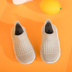 Kids Boys Solid Running Shoes Breathable Anti Skid Slip On Shoes