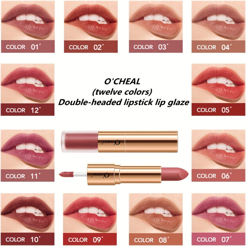 Long Lasting Double Sided Lipstick & Gloss Natural Waterproof Makeup Tool