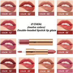 Long Lasting Double Sided Lipstick & Gloss Natural Waterproof Makeup Tool