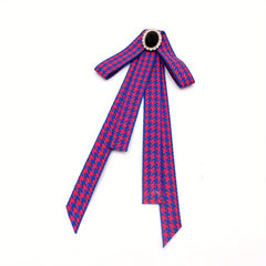 Houndstooth Ribbon Pre-tied Bow Tie Classic Necktie