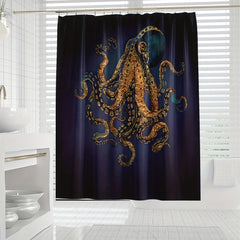 Waterproof Octopus Shower Curtain 72x72in