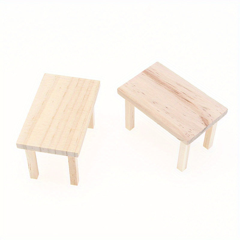 1:12 Dollhouse Mini Wooden Long Table Shooting Props Furniture Scenes