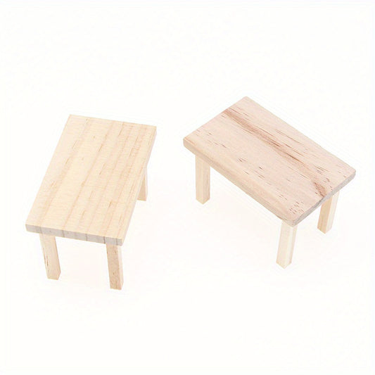 1:12 Dollhouse Mini Wooden Long Table Shooting Props Furniture Scenes