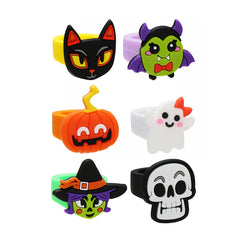 Halloween Cartoon Ghost Pumpkin Skull Ring Children's PVC Toy Gift