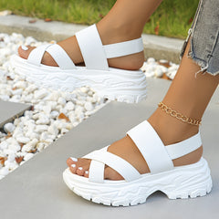 Solid Heighten Chunky Sandals for Women