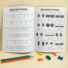 Fractions Practice Book for Ages 3-5 with Colorful Illustrations