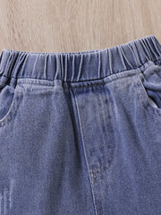 Boys Fries Print Ripped Jeans