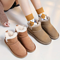 Women's Non-Slip Snow Boots Thickened Medium Tube Warm Shoes