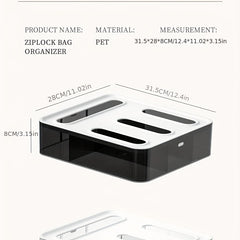 Bag Storage Organizer And Wrap Dispenser With Cutter For Kitchen Drawer