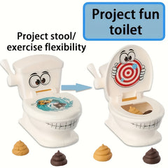 Toilet Shooting Game Set with Cartoon Toilet & Launchers - Kids' Entertainment