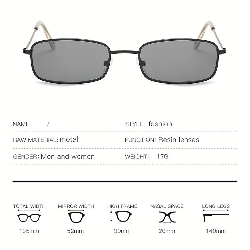 Small Square Sun Glasses Retro Metal Sunglasses