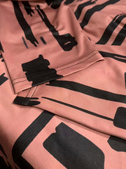 Women's Plus Brush Print Top & Pants Set