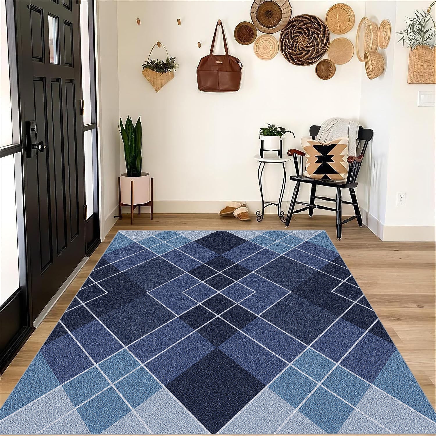 Fluffy Geometric Area Rugs For Living Room Scandinavian Style Large Rug