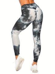 Tie Dye Honeycomb Butt Lifting High Waist Leggings