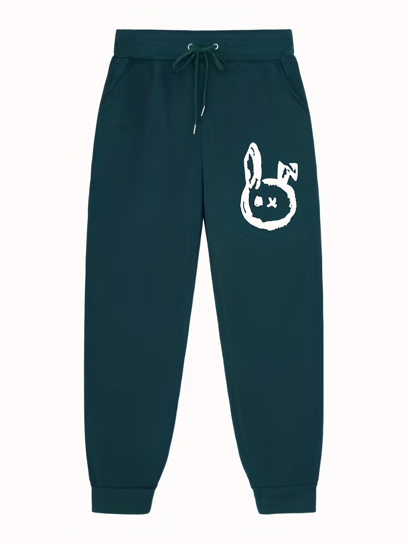 Rabbit Pattern Joggers Loose Fit Drawstring Pants