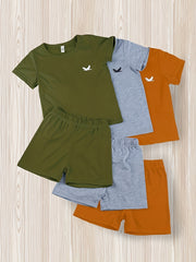 3 Boys Pigeon Outfit Shorts & T shirt Short Sleeves Crew Neck Casual Summer Kids