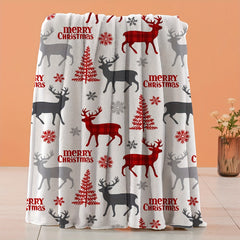 Christmas Flannel Blanket Print Warm Cozy Soft Comfortable Throw Blanket