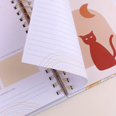 Delicate Monthly Planner Coil Book Flower Hard Cover With Calendar