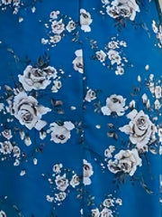 Floral Print Plus Size Abaya Dress Long Sleeve Maxi Jalabiya With Belt