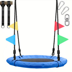 60 96 Cm Tree Swing Outdoor Saucer Swing with Hanging Ropes and Turnbuckle