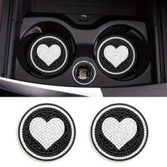 2pcs DIY Diamond Painting Car Coasters and Love Kits