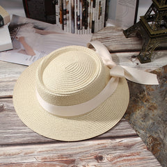 Paper Woven Ribbon Sun Hat for Beach Holiday Travel