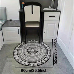 Modern Geometric Round Area Rug for Living Room and Bedroom 35.5 x 35.5
