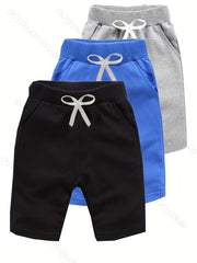3pcs Boys Casual Shorts Soft Comfortable Breathable For Summer Kids Clothes
