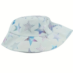 Star Print Bucket Hat Hip Hop Basin Hat Lightweight Foldable Fisherman Cap