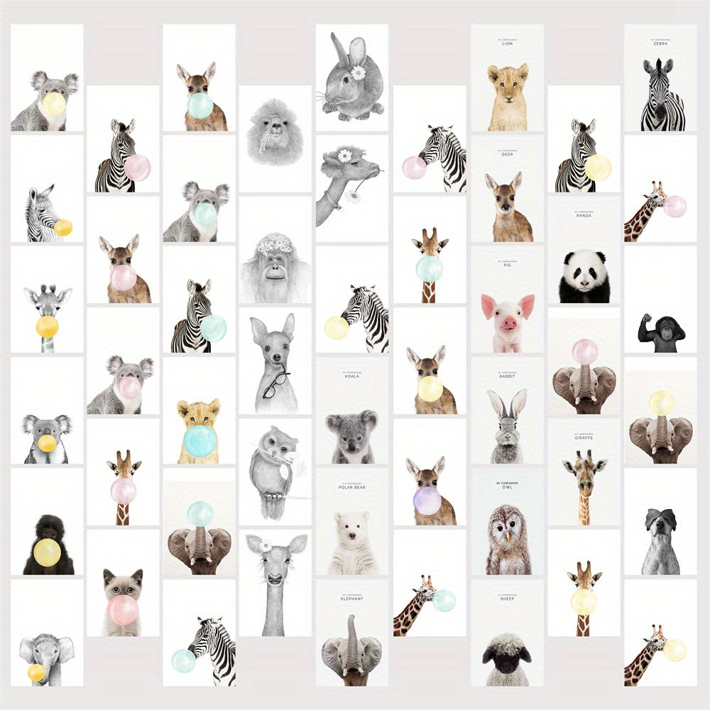 50pcs Animal Postcard Wall Collage Kit for Teen Girls College Dorm Room Decor