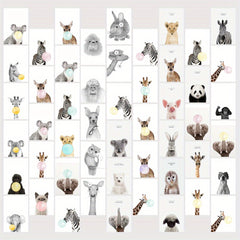 50pcs Animal Postcard Wall Collage Kit for Teen Girls College Dorm Room Decor