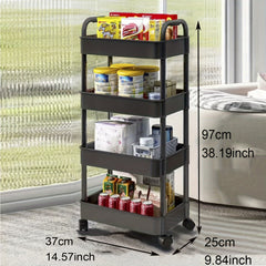 Removable Storage Rack Kitchen Utility Cart Plastic Storage Cart