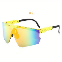Men's Sports Colorful Lens Sunglasses Cycling Hiking Adjustable Temple