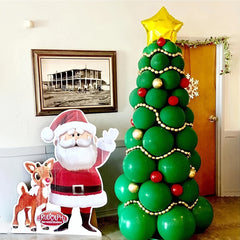 Christmas Tree Balloon Garland Kit with Golden Star Foil Balloon